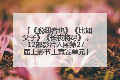 《脱缰者也》《比如父子》《长夜将尽》，12部影片入围第27届上影节主竞赛单元