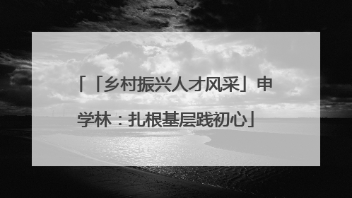 「乡村振兴人才风采」申学林：扎根基层践初心