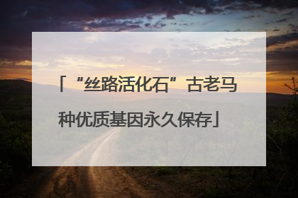 “丝路活化石”古老马种优质基因永久保存