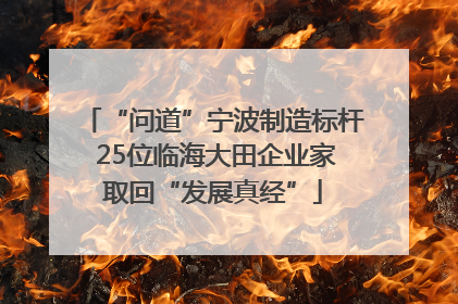 “问道”宁波制造标杆 25位临海大田企业家取回“发展真经”