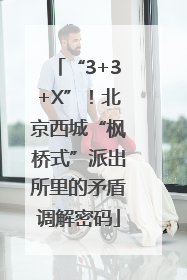 “3+3+X”！北京西城“枫桥式”派出所里的矛盾调解密码