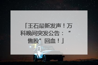 王石最新发声！万科晚间突发公告：“售股”回血！