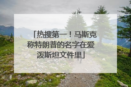 热搜第一！马斯克称特朗普的名字在爱泼斯坦文件里