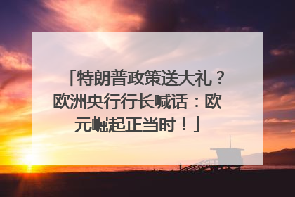 特朗普政策送大礼？欧洲央行行长喊话：欧元崛起正当时！