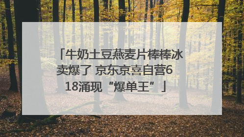 牛奶土豆燕麦片棒棒冰卖爆了 京东京喜自营618涌现“爆单王”