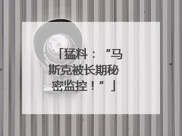 猛料：“马斯克被长期秘密监控！”
