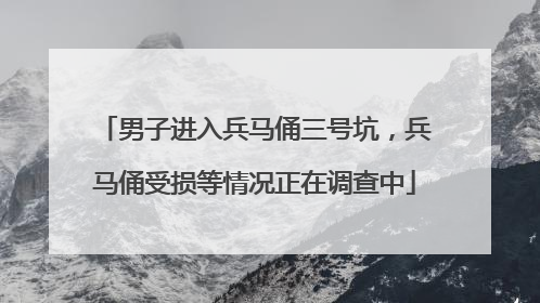 男子进入兵马俑三号坑，兵马俑受损等情况正在调查中