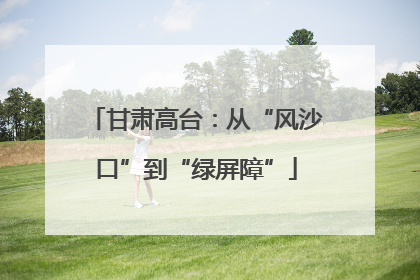 甘肃高台：从“风沙口”到“绿屏障”