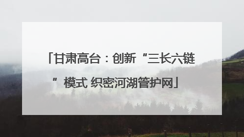 甘肃高台：创新“三长六链”模式 织密河湖管护网