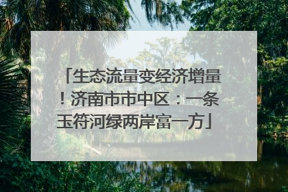 生态流量变经济增量！济南市市中区：一条玉符河绿两岸富一方