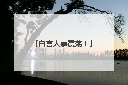 白宫人事震荡！