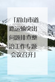 眉山市道路运输突出问题排查整治工作专题会议召开