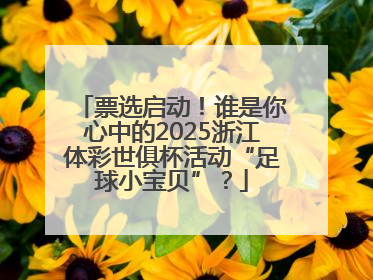 票选启动！谁是你心中的2025浙江体彩世俱杯活动“足球小宝贝”？