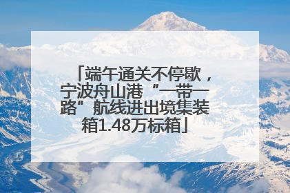 端午通关不停歇，宁波舟山港“一带一路”航线进出境集装箱1.48万标箱