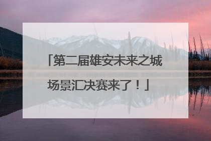 第二届雄安未来之城场景汇决赛来了！