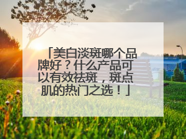 美白淡斑哪个品牌好？什么产品可以有效祛斑，斑点肌的热门之选！