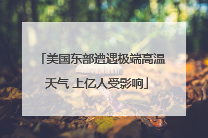 美国东部遭遇极端高温天气 上亿人受影响