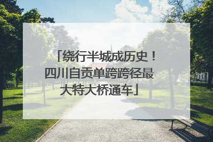 绕行半城成历史！四川自贡单跨跨径最大特大桥通车