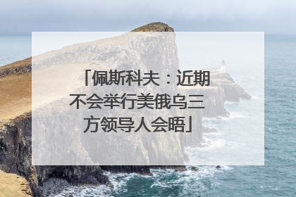 佩斯科夫：近期不会举行美俄乌三方领导人会晤