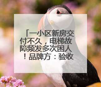 一小区新房交付不久，电梯故障频发多次困人！品牌方：验收合格