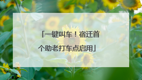 一键叫车！宿迁首个助老打车点启用