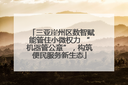 三亚崖州区数智赋能管住小微权力 “机器管公章”，构筑便民服务新生态