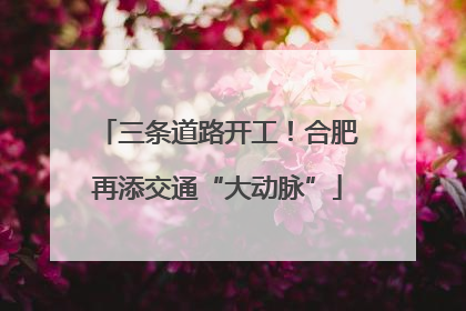 三条道路开工！合肥再添交通“大动脉”