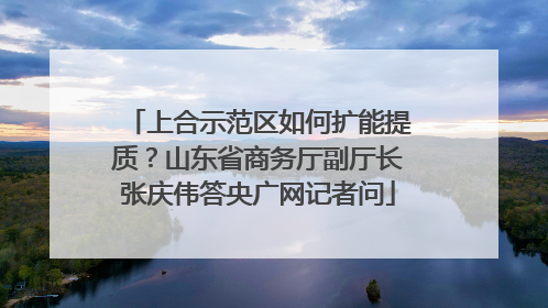上合示范区如何扩能提质？山东省商务厅副厅长张庆伟答央广网记者问