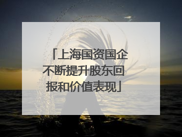 上海国资国企不断提升股东回报和价值表现