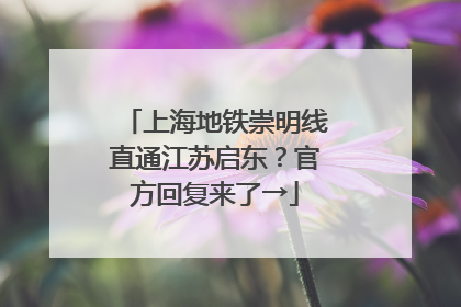 上海地铁崇明线直通江苏启东？官方回复来了→
