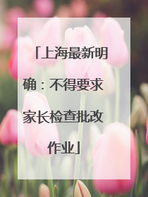 上海最新明确：不得要求家长检查批改作业