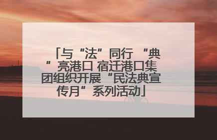 与“法”同行 “典”亮港口 宿迁港口集团组织开展“民法典宣传月”系列活动