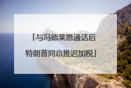 与冯德莱恩通话后 特朗普同意推迟加税
