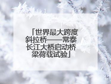 世界最大跨度斜拉桥——常泰长江大桥启动桥梁荷载试验