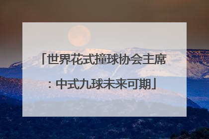 世界花式撞球协会主席：中式九球未来可期