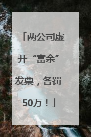 两公司虚开“富余”发票，各罚50万！