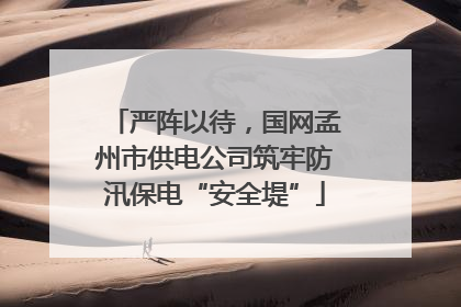 严阵以待，国网孟州市供电公司筑牢防汛保电“安全堤”