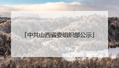 中共山西省委组织部公示