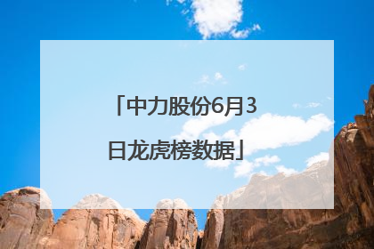 中力股份6月3日龙虎榜数据