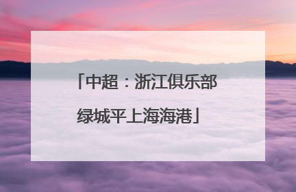 中超：浙江俱乐部绿城平上海海港