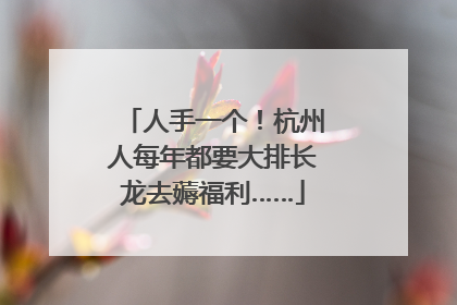 人手一个！杭州人每年都要大排长龙去薅福利……
