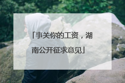 事关你的工资，湖南公开征求意见