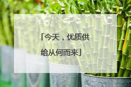 今天，优质供给从何而来