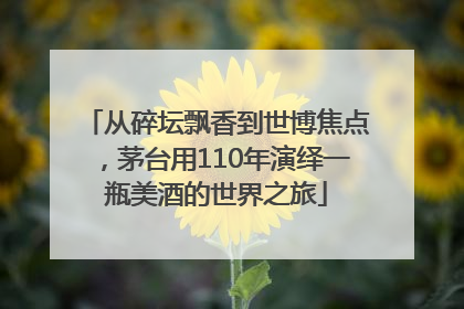 从碎坛飘香到世博焦点，茅台用110年演绎一瓶美酒的世界之旅