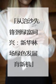 从治沙先锋到绿富同兴：新华林场绿色发展育新机
