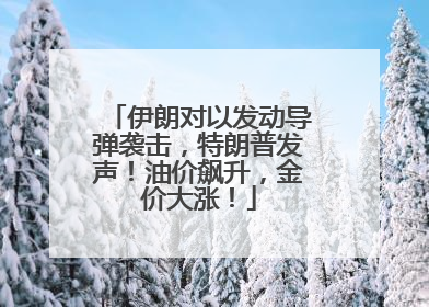 伊朗对以发动导弹袭击，特朗普发声！油价飙升，金价大涨！