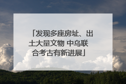 发现多座房址、出土大量文物 中乌联合考古有新进展