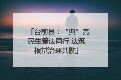 台前县：“典”亮民生普法同行 法筑根基治理共融