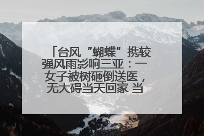 台风“蝴蝶”携较强风雨影响三亚：一女子被树砸倒送医，无大碍当天回家 当地已紧急清障