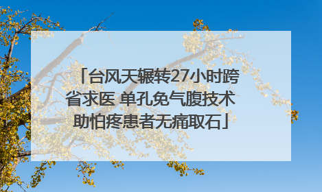 台风天辗转27小时跨省求医 单孔免气腹技术助怕疼患者无痛取石